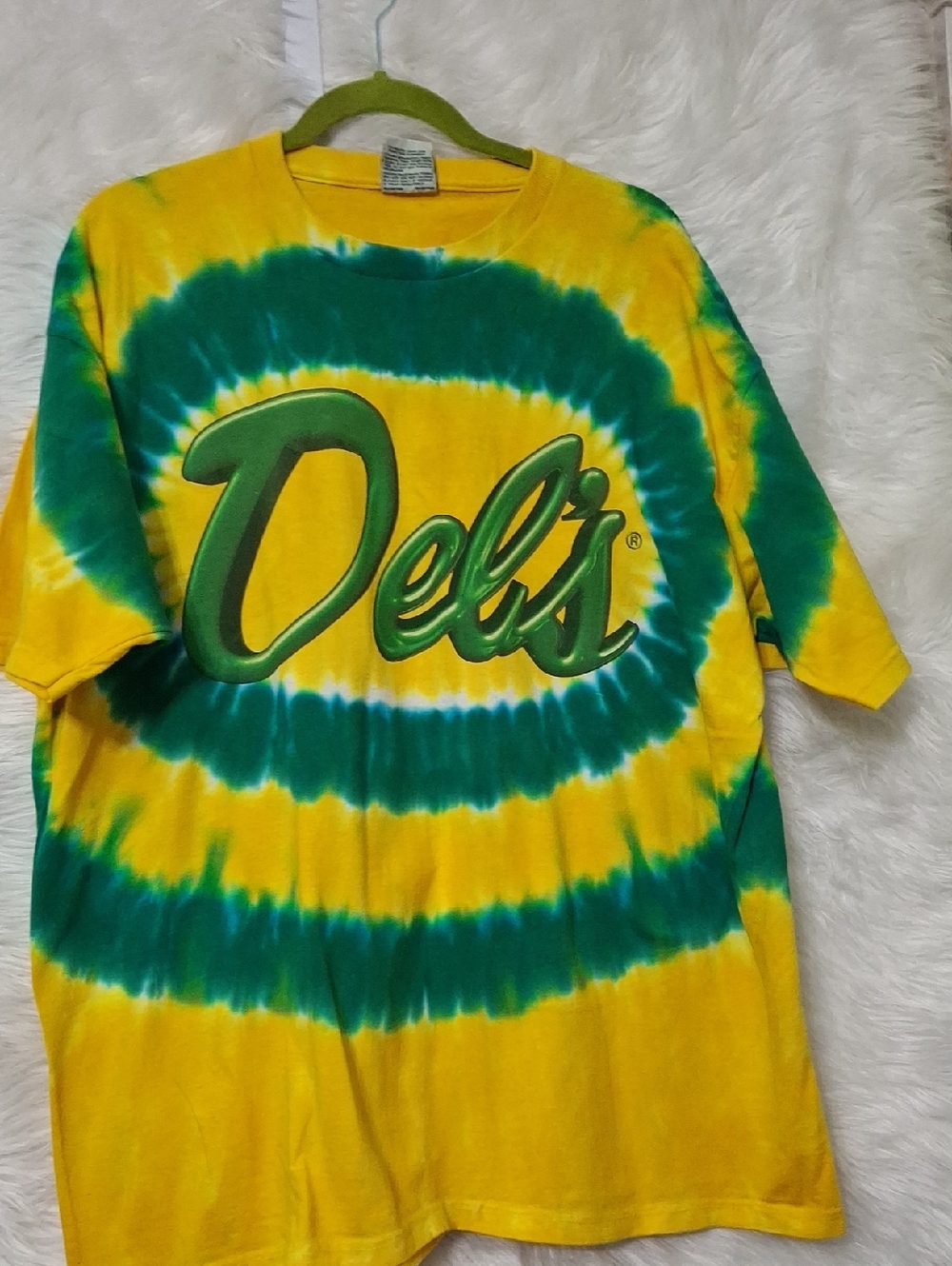 Liquid Blue Yellow & Green Tie-Dye Logo Tee